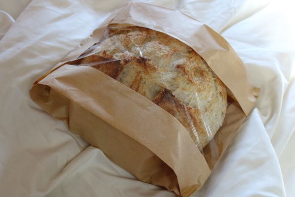 Rustic Boule In Paper Bag With Window